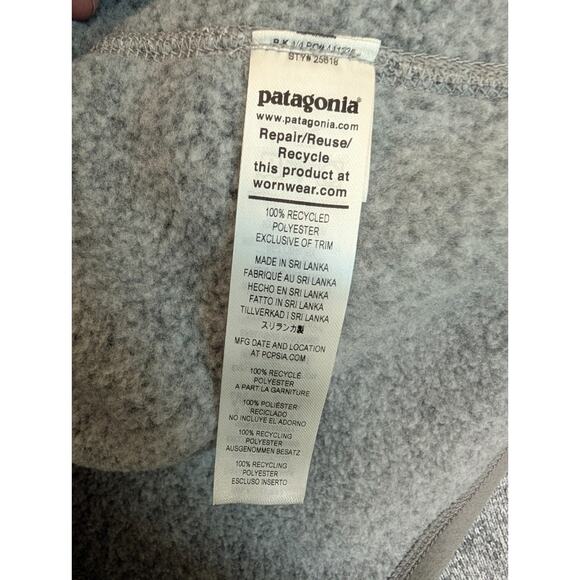Patagonia Better Sweater Women Small Gray Long Sleeve 1/4 Zip Pullover 25618 NWT - Picture 4 of 6